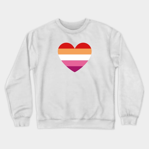 LGBT | Lesbian Pride Flag Heart Crewneck Sweatshirt by s.hiro